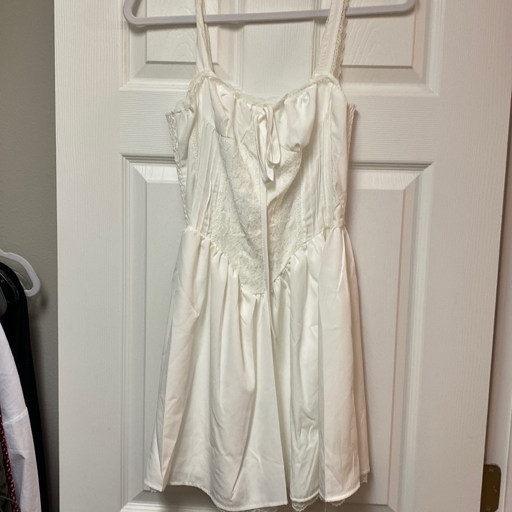 White corset babydoll dress